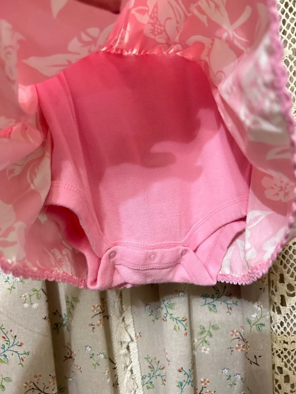 Baby‎ Gap Pink Floral Dress w Built In Bodysuit 3-6 Months